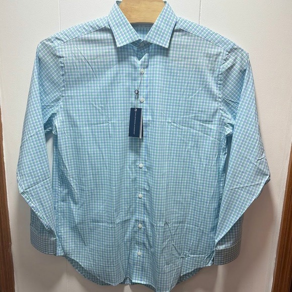 Holderness & Bourne The Flynn Shirt Mens XL Blue Green Check Button Down NEW